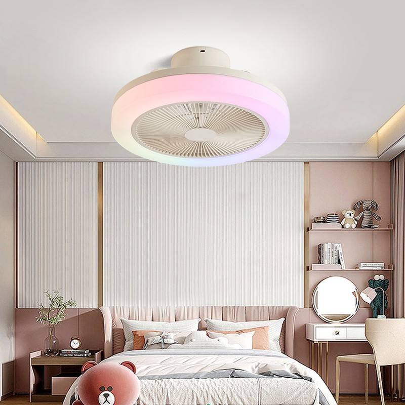 46cm diameter RGB colorful Bluetooth LED ceiling fan remote control fan lamp