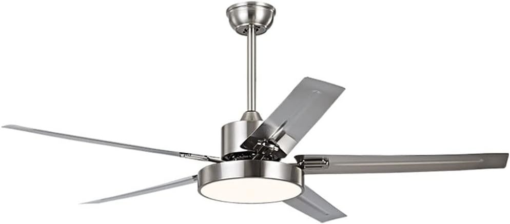 Stainless Steel Ceiling Fan With Light And Remote 42 Inch Smart Ceiling Fan With Light Modern Dimmable Outdoor Ceiling Fans LED Low Profile Ceiling Fan With Light