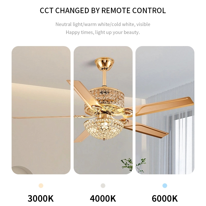 Golden Color 5 Blades Romote Control Luxury Indoor Outdoor Ceiling Fan ...