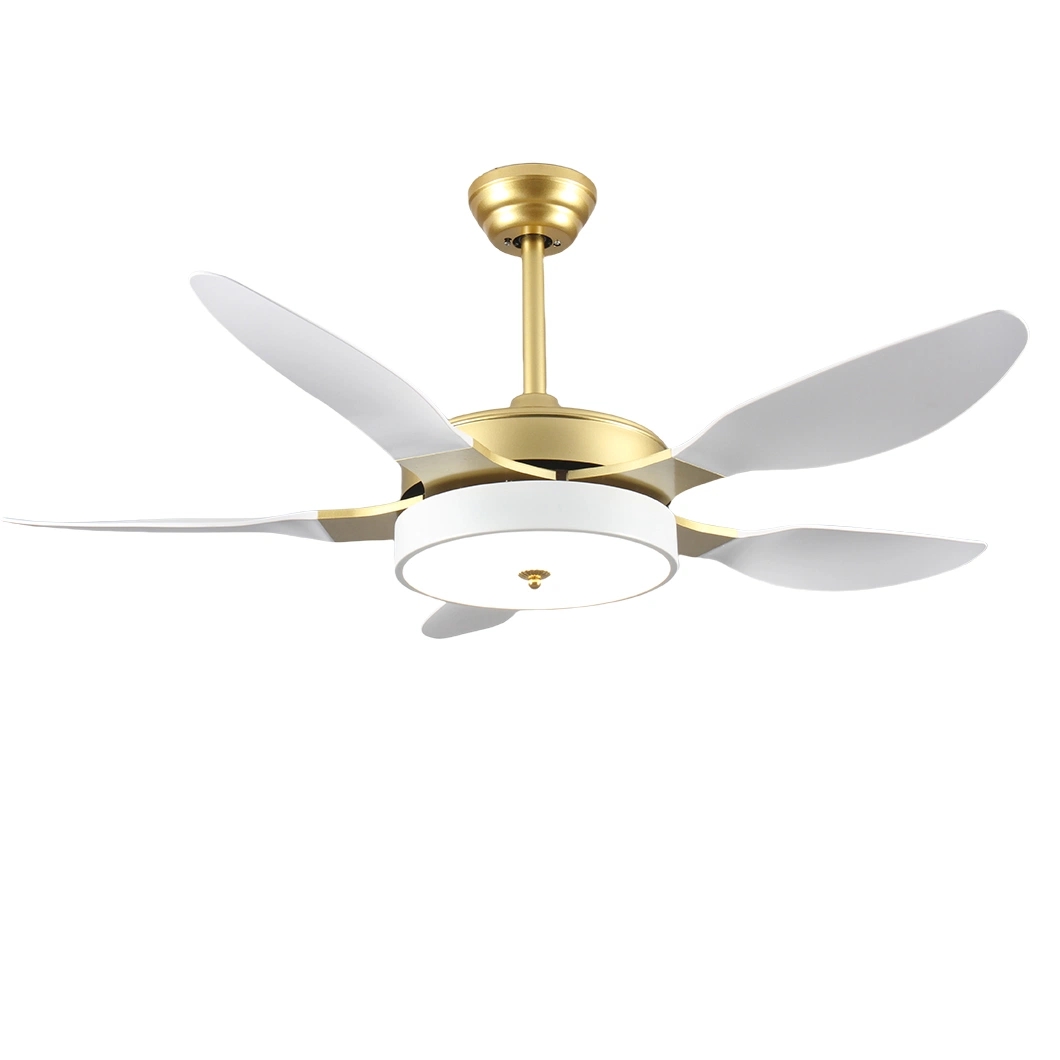 Golden White ABS Blades American Style Remote Control Ceiling Fan with Light